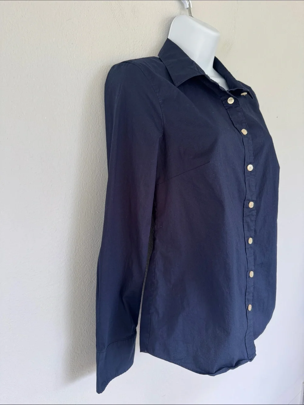 J. Crew navy blue cotton stretch blend button down dress shirt size XS - Picture 5 of 10